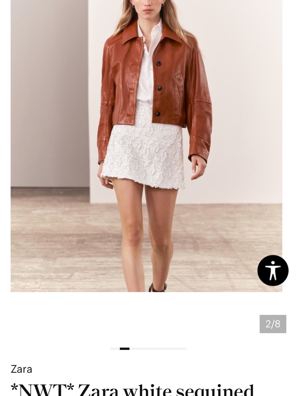 Zara White Lace Mini Skirt